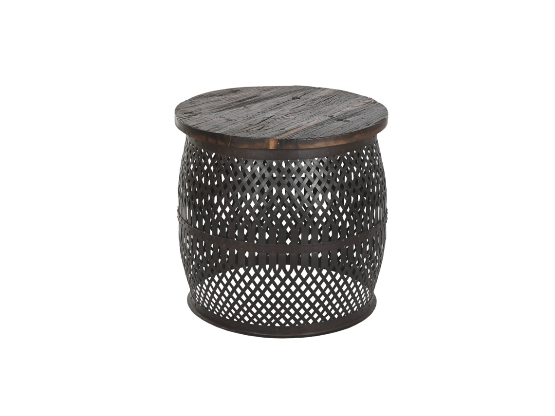 Mesa Lateral, Ferro, Madeira de Mangueira Natural ALEXANDRA HOUSE LIVING (58x58x56cm)