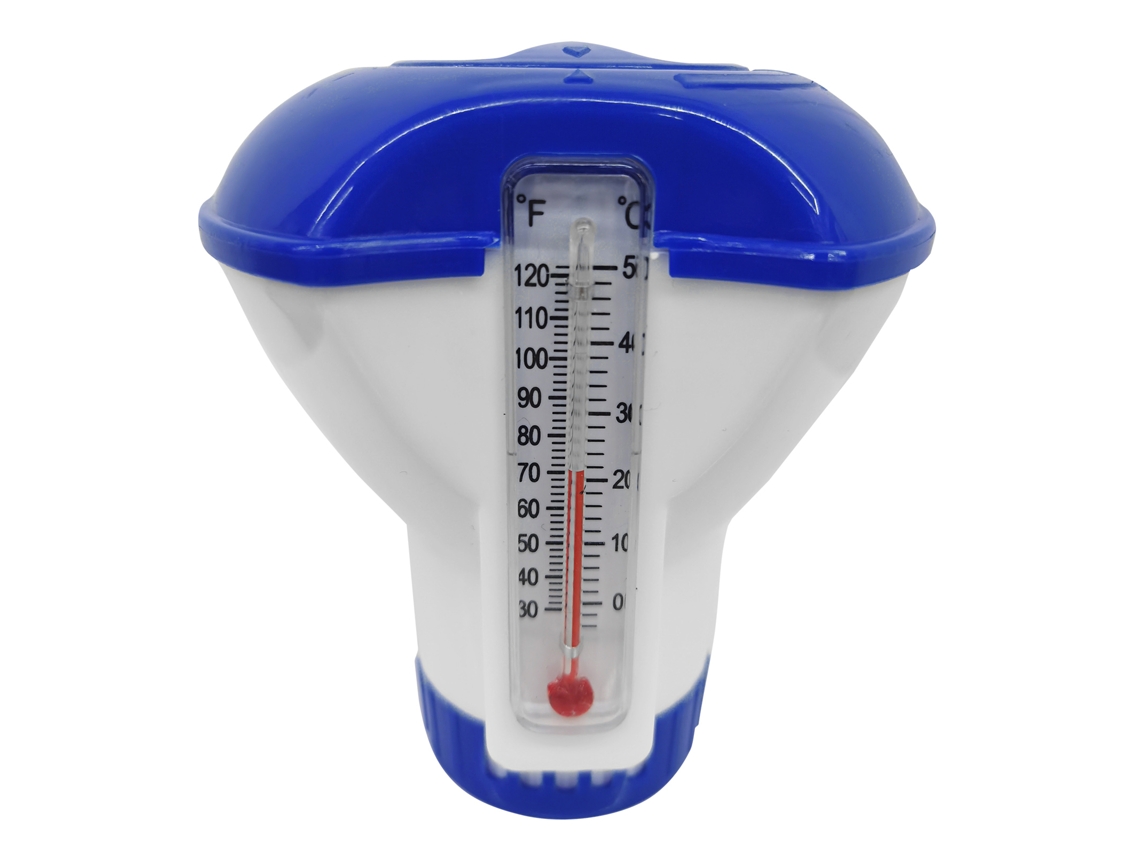 Dispensador Flutuante Para Cloro De Piscina Spa De 5 Polegadas, Copo Flutuante Com Termômetro Até 120°f