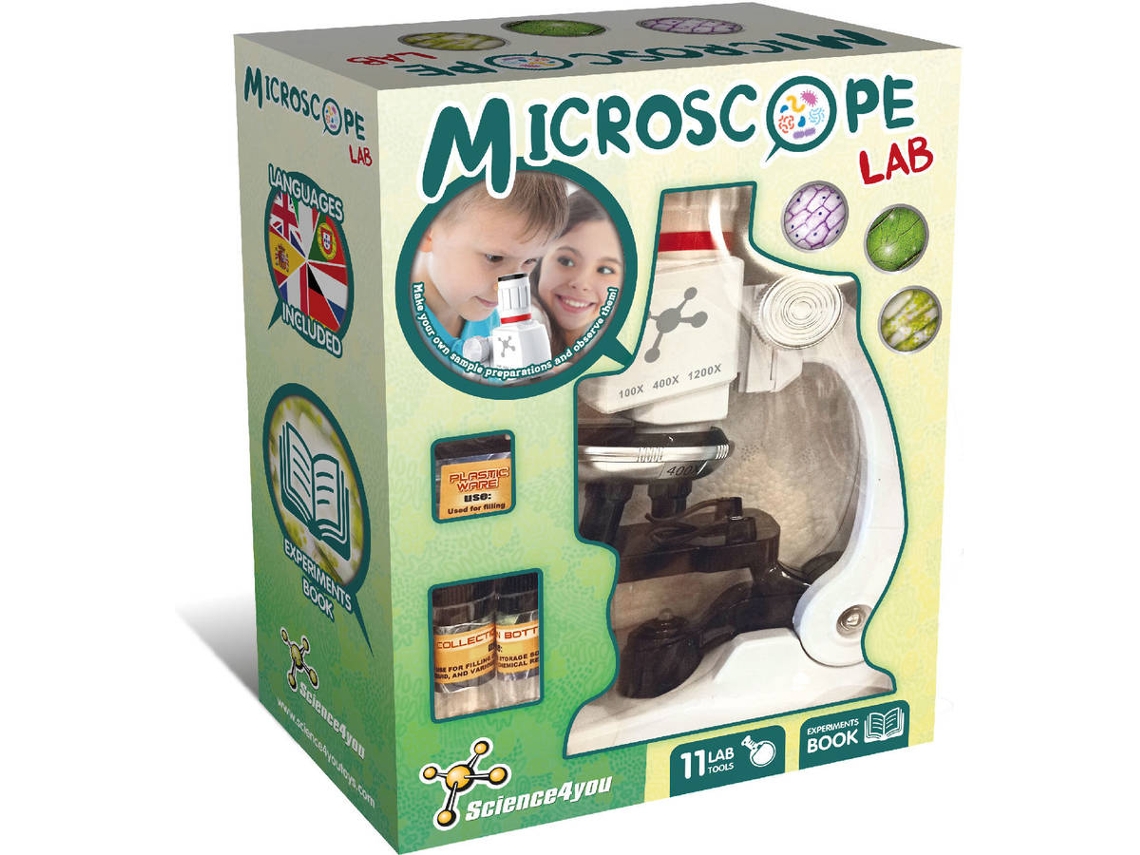Kits de Ciência SCIENCE4YOU Microscópio III Infantil (Idade Mínima Recomendada: 6 anos)