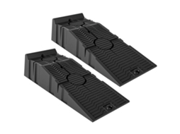 Conjunto De 2 Rampas Plásticas Portáteis Carregam 3 Toneladas Para Carros Padrão Vans Pequenas 91x30x21 Cm Preto
