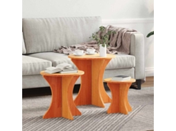 Vidaxl Mesa De Centro 3 Unid. Marrom Cera 46 X 46 X 47 Cm