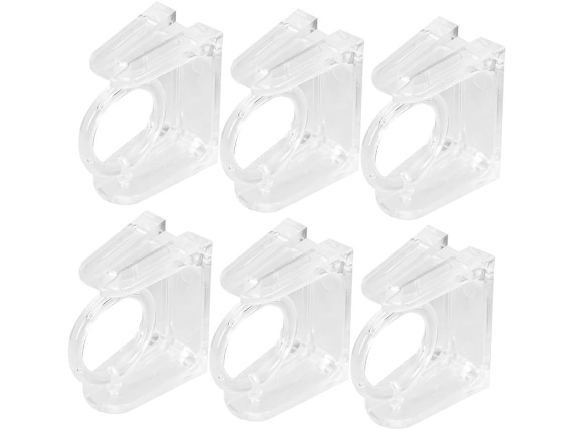 Conjunto De 6 Ganchos Giratórios Para Cortina, Sem Furos, Com Anéis De Teto E Suportes De Plástico. Conjunto De 6 Ganchos Giratórios Pa