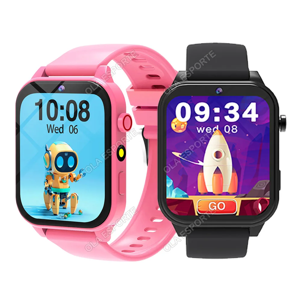 Smartwatch Infantil com Tela Sensível Ao Toque Hd, Câmera, Monitoramento do Sono, Despertador e Calculadora. MDUG (1 Preto, 1 Rosa)