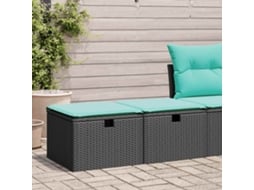 Vidaxl 2 Pcs Conjunto Sofás Jardim C/ Almofadões Vime Pe/acácia Preto