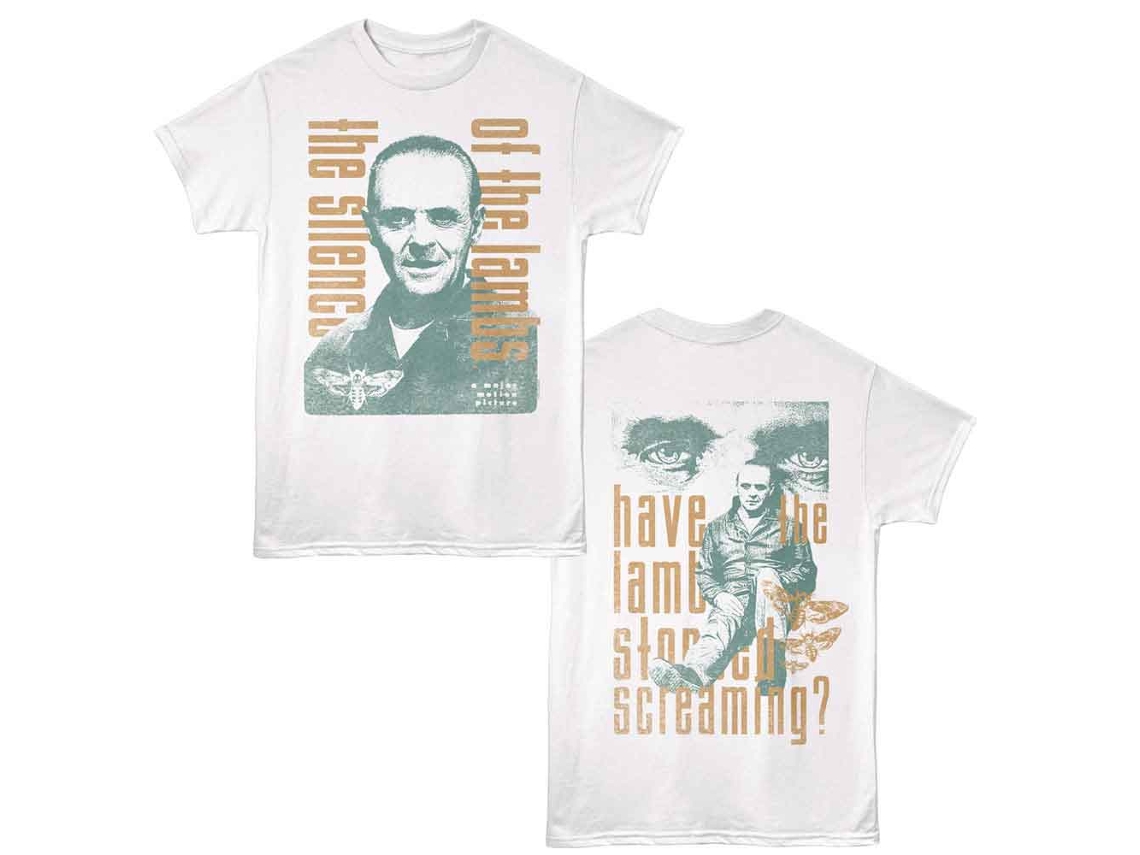 Unisex Adult T-shirt Rockinstone Silence Of The Lambs Two Tone Front And Back Print Whitesizexxxl
