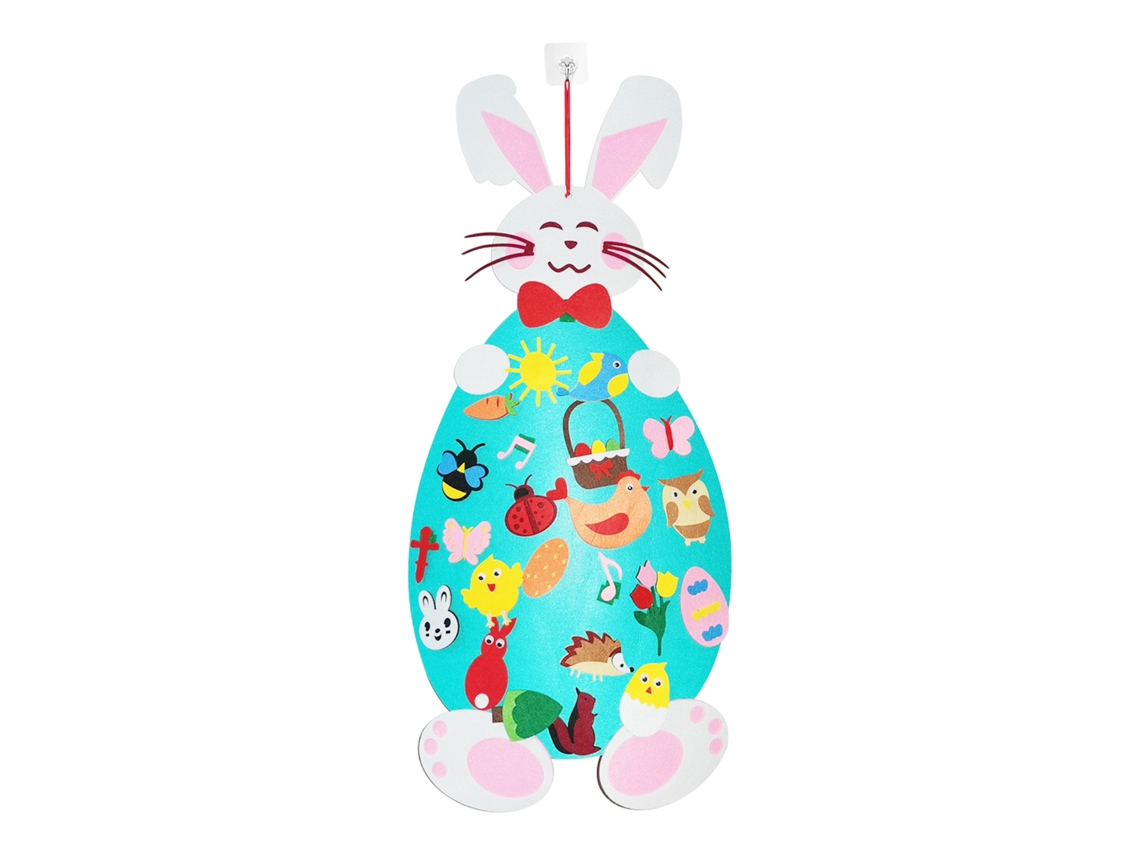 Orelhas de Coelho de Felt para Decoração de Páscoa Infantil LAXISCREED