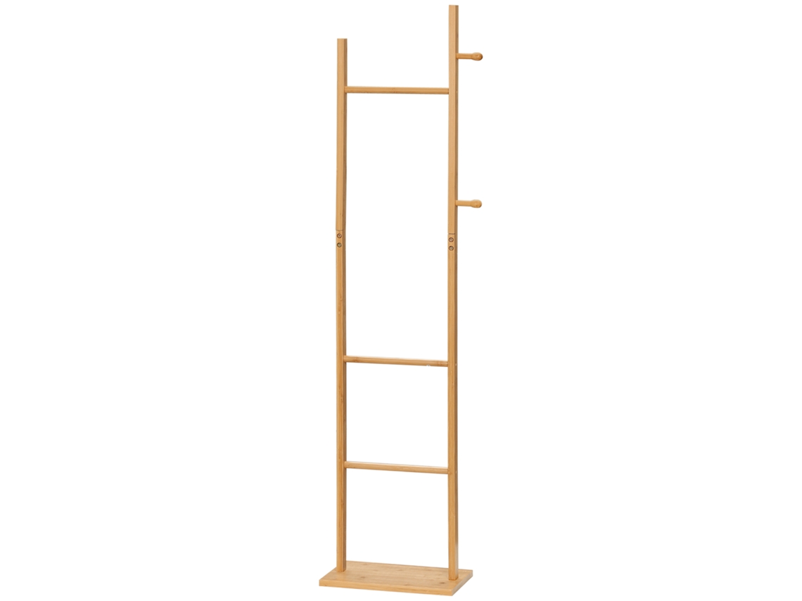 Cabide de Bambu, Estilo Moderno, com Ganchos e Barras para Entrada do Quarto do Corredor, 36x24x168 Cm Natural
