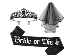 Lurelia Acessórios Noiva Conjunto Festa Halloween Ghost Bride 3 Peças 2 Tamanho Único