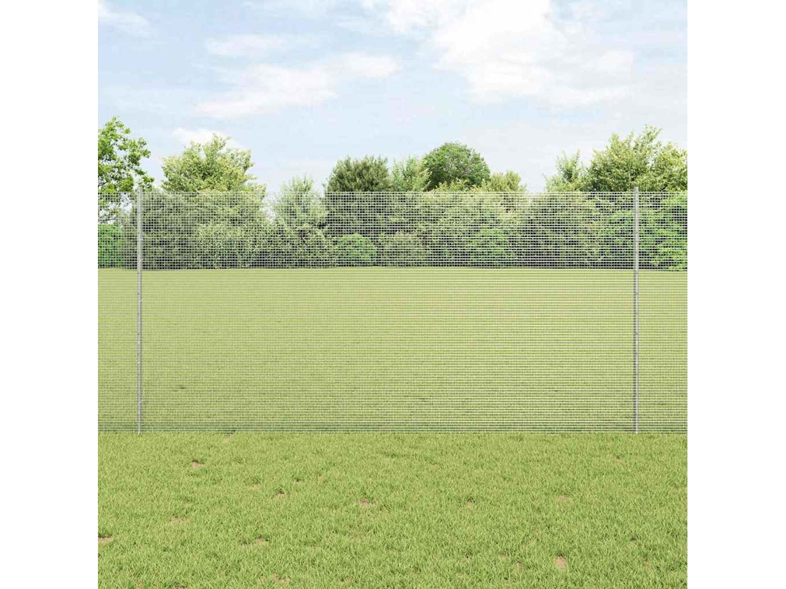 Vidaxl Cerca De Arame Soldado Com Postes 25 X 1,2 M Aço Galvanizado