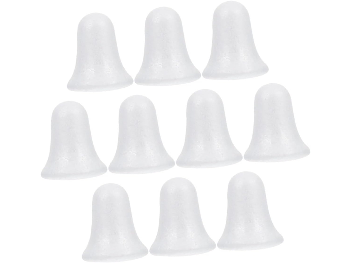 10 Sinos Natal Espuma Branca 8 Artesanato Diy Decorações Árvores Festas Material Poliestireno Pintura Pacote GOKOCO