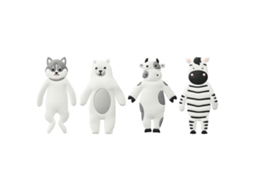 4pcs Ganchos Adesivos Animais Flexíveis S/MARCA