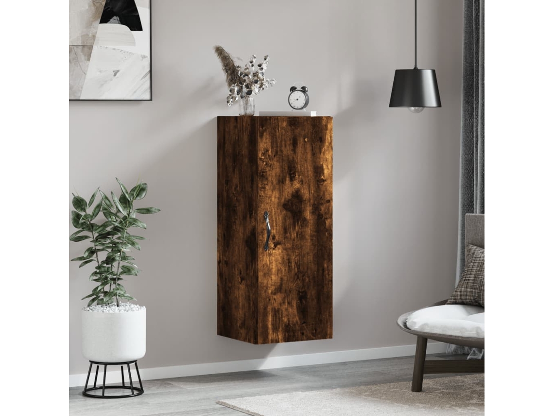 Armario de pared 34,5x34x90 cm Derivados de madera de roble ahumado