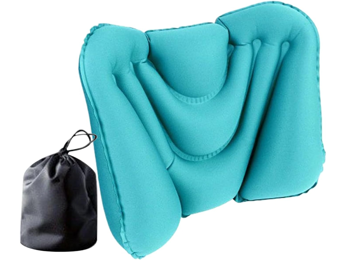 Almofada Genérica de Apoio Lombar com Bolsa Armazenamento e Formato Ergonômico Suporte Inflável para CHABERLU