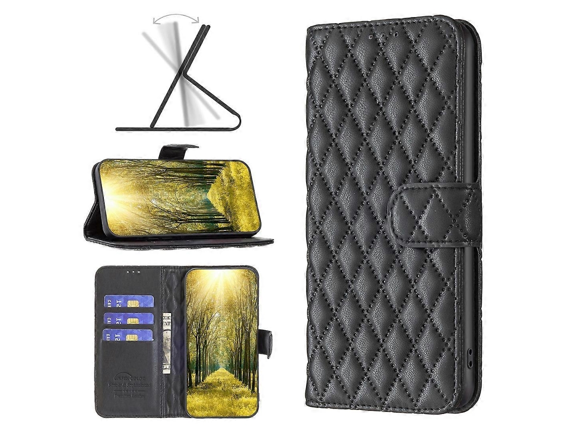 Capa De Celular Tipo Carteira Com Estampa De Diamante Em Couro Para Xiaomi Redmi Note 12s 4g / Note 11