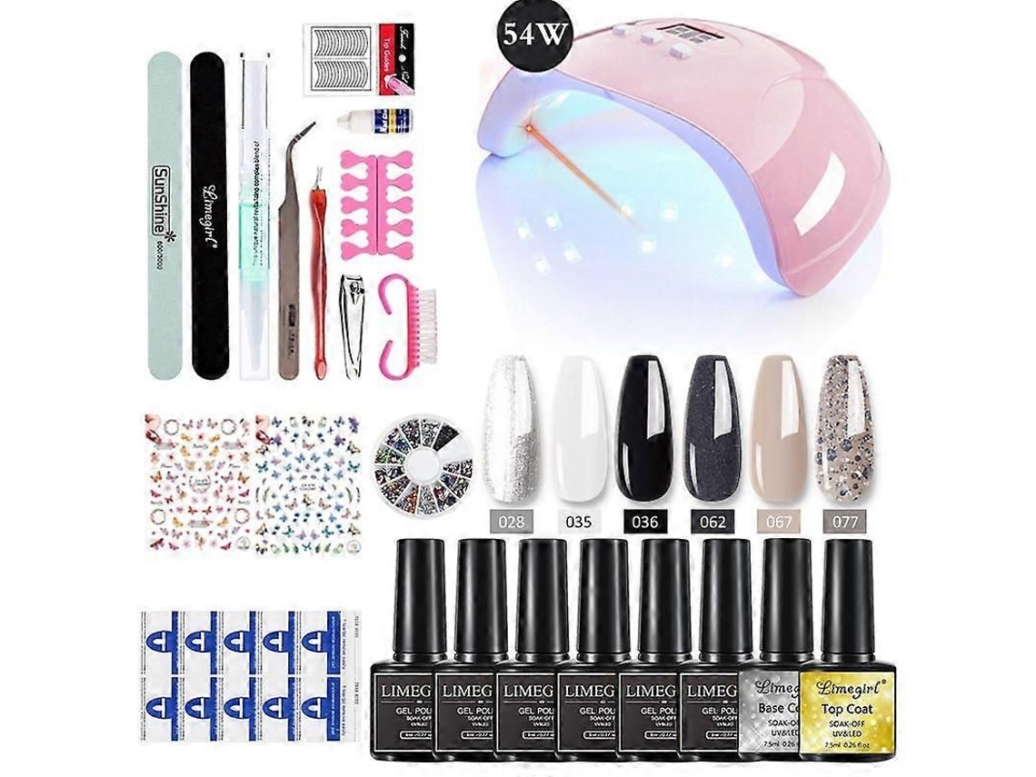 Manicure Set For Nail Extensions Gel Polish Poly With Lamp Kits Tools GOKOCO