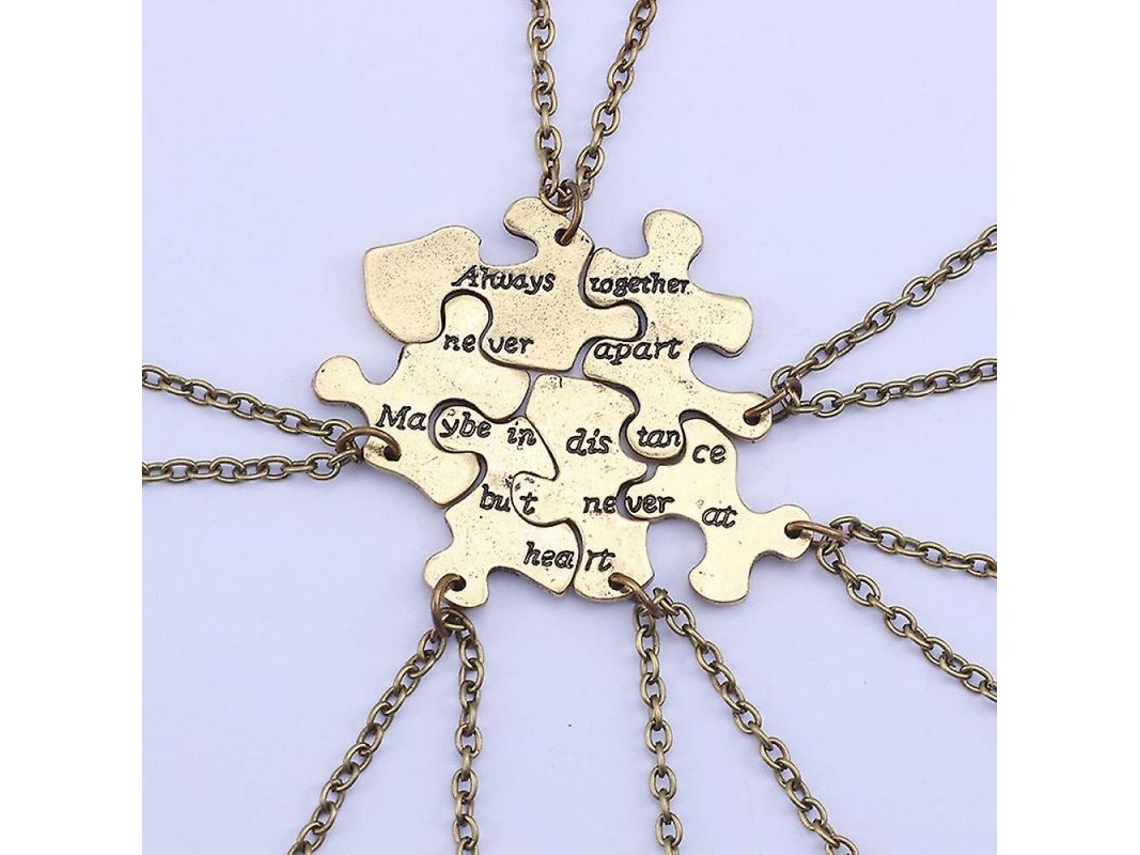 2026 collar de Puzzle de Acero Inoxidable para 6 Hermanas Amigas Familia Joyería Bff Cpc