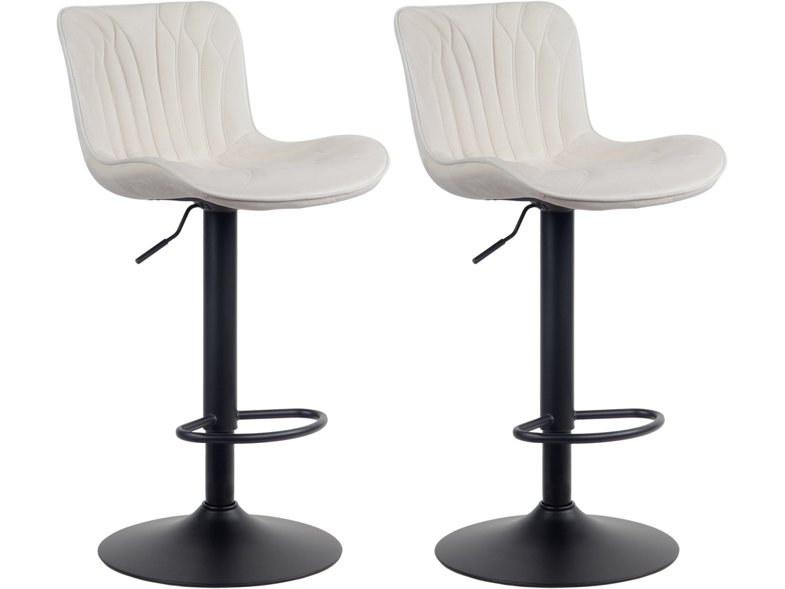Conjunto de 2 bancos de bar Linus creme/veludo CLP