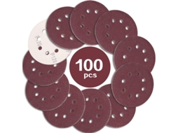 Lixa Ineasicer, Pacote Com 100 Unidades, 125 Mm, Grão 120, Com 8 Furos. Ideal Para Lixar/polir Em Lixadeira Orbital Aleatória. Aquaforge