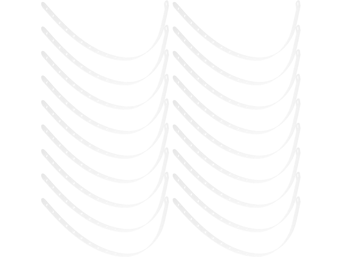 Conjunto De 20 Tiras Plástico Branco Para Cabides, Versáteis E Reutilizáveis, Ideais Para Organizar Seu Guarda Roupa Em