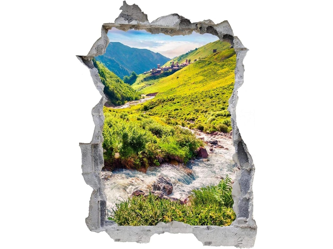 Adesivos Muraux Paisagem Stream Adesivo Adesivo Mural Para Salão De Beleza Quarto Cozinha Escritório Adulto Criança 50x70cm