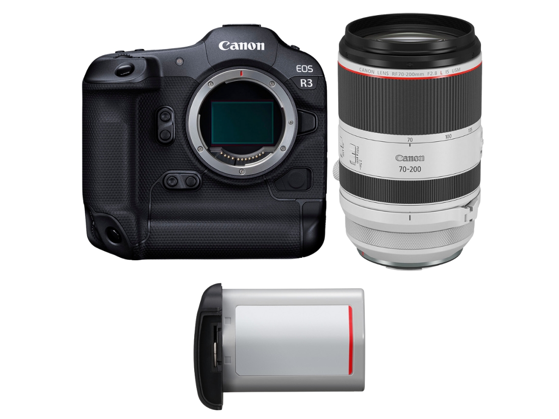 Eos R3 + Rf 70 200mm F/2.8 L Is Usm + 1 Canon Lp e19 + Ebook “20 Dicas para Fotos Que Impressionam” CANON