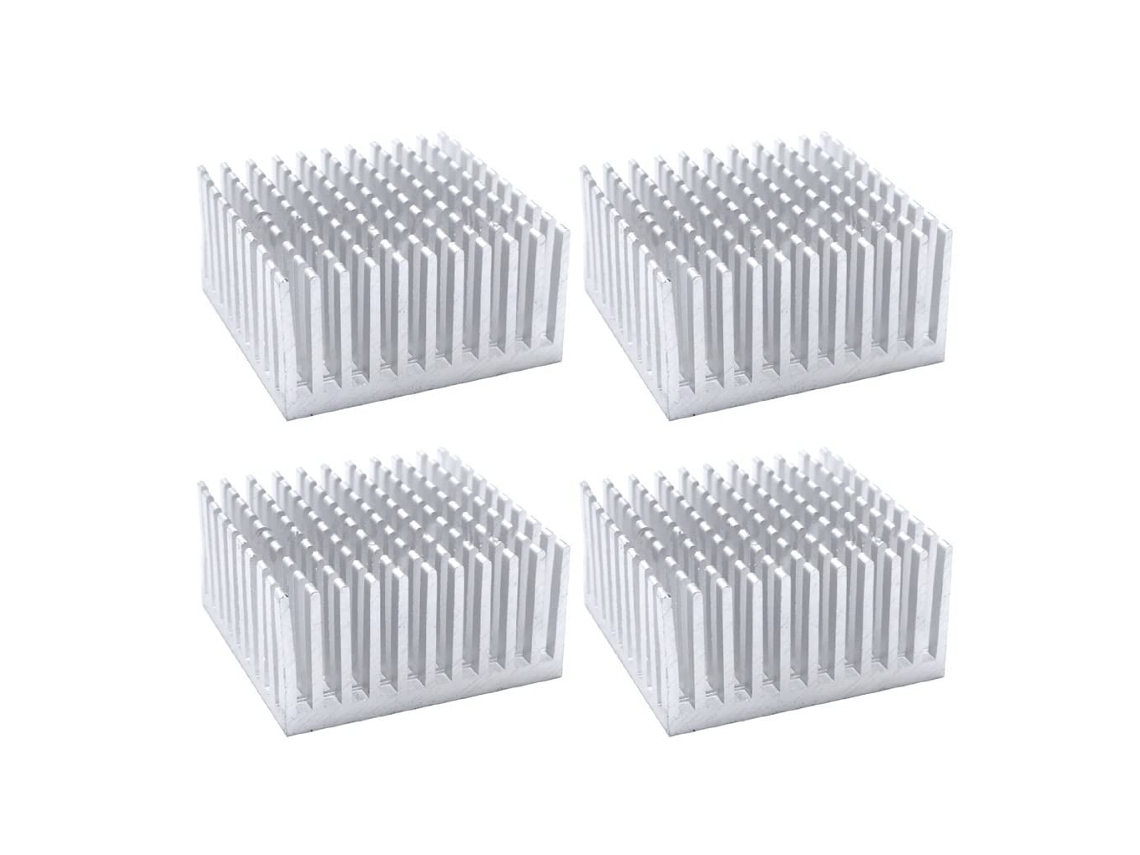 Conjunto De 4 Unidades Dissipador Calor Alumínio Para Chipset, Medindo 40x 20mm, Com Fita Adesiva 3m Para Dissipador De