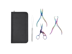 Kit De Ferramentas Profissionais Para Extensões De Cabelo Com Alicate, Gancho, Tesoura E Bolsa De Armazenamento