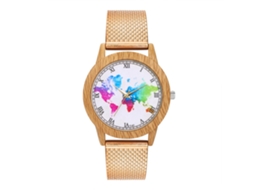 Relógio analógico de quartzo Zhoulianfa com pulseira de malha (ouro rosa)