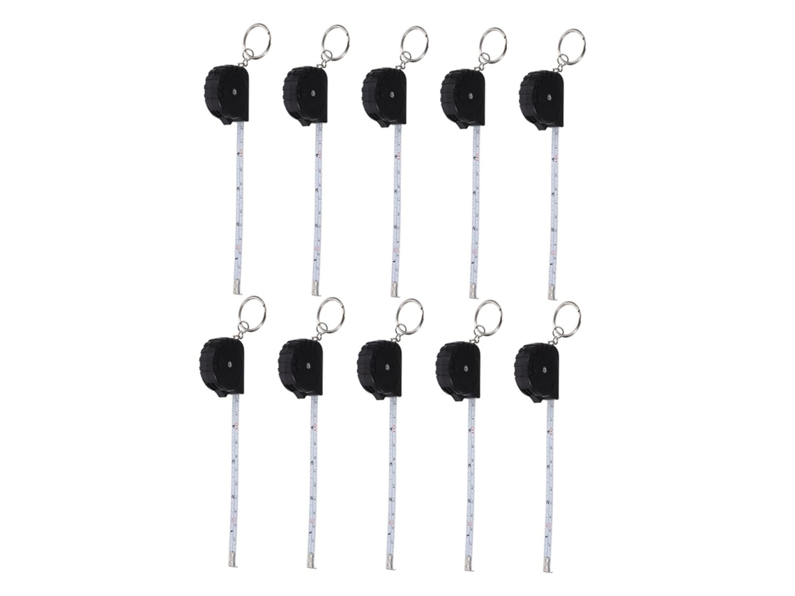 Conjunto De 10 Mini Fitas Métricas Retráteis Alipis Com Chaveiro,