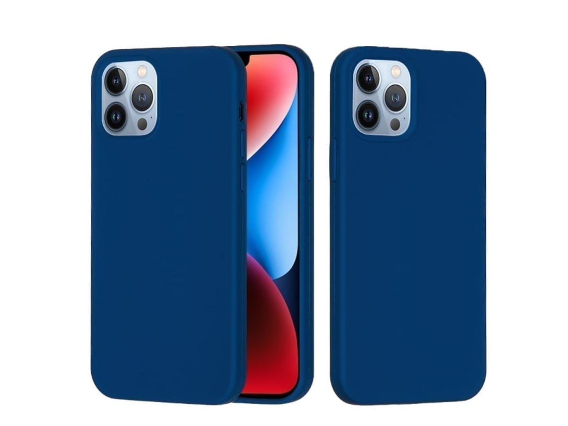 Capa De Silicone Para Iphone 15 Pro - Cor Sólida, Proteção Fina E Antiaderente - Azul Cobalto
