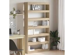 Vidaxl Gabinete De Livros 6 Níveis 100 X 30 X 198 Cm Carvalho Sonoma