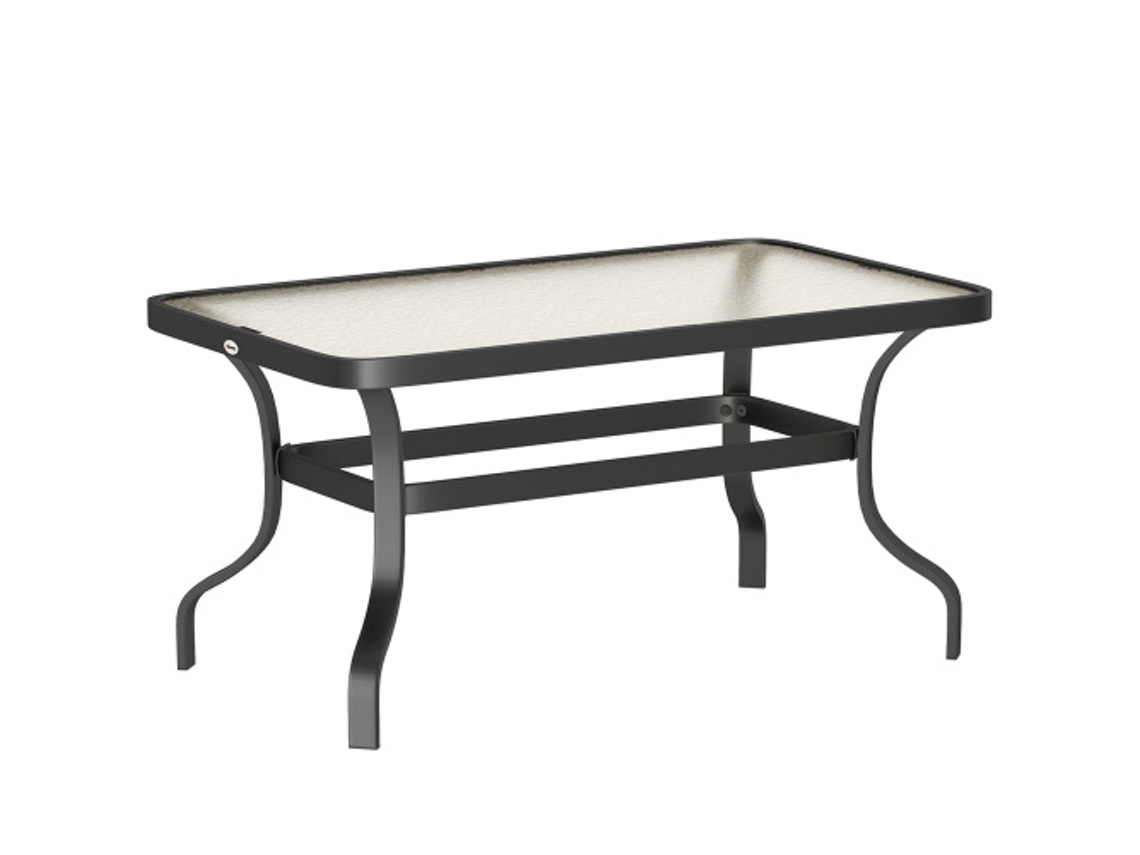 Mesa De Apoio/mesa De Centro Em Vidro Temperado, Ideal Para Sala De Estar, Jardim, Terraço Ou Varanda, 95x55 Cm.