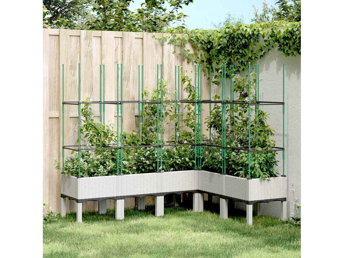 Vidaxl Vaso/floreira De Jardim C/ Treliça 160x120x142,5 Cm Pp Branco