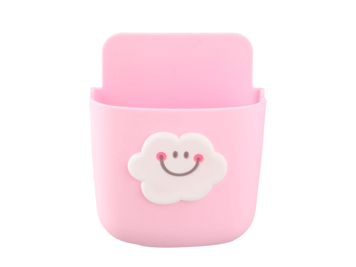 Caixa de Armazenamento de Parede Animada Fofa com Porta de Carregamento para Celular e Decoração (padrão Nuvvem Rosa) | S/MARCA