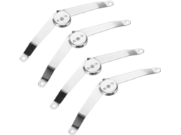 Conjunto De 4 Dobradiças Suporte Para Tampa Caixas Madeira, Em Metal Prateado
