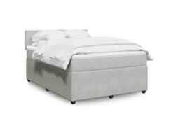 Vidaxl Cama Com Molas/colchão 160x200 Cm Veludo Cinzento-claro