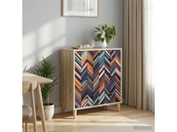 Vidaxl Baú De Gavetas Ommen Estampa Geométrica 66 X 36,5 X 75 Cm