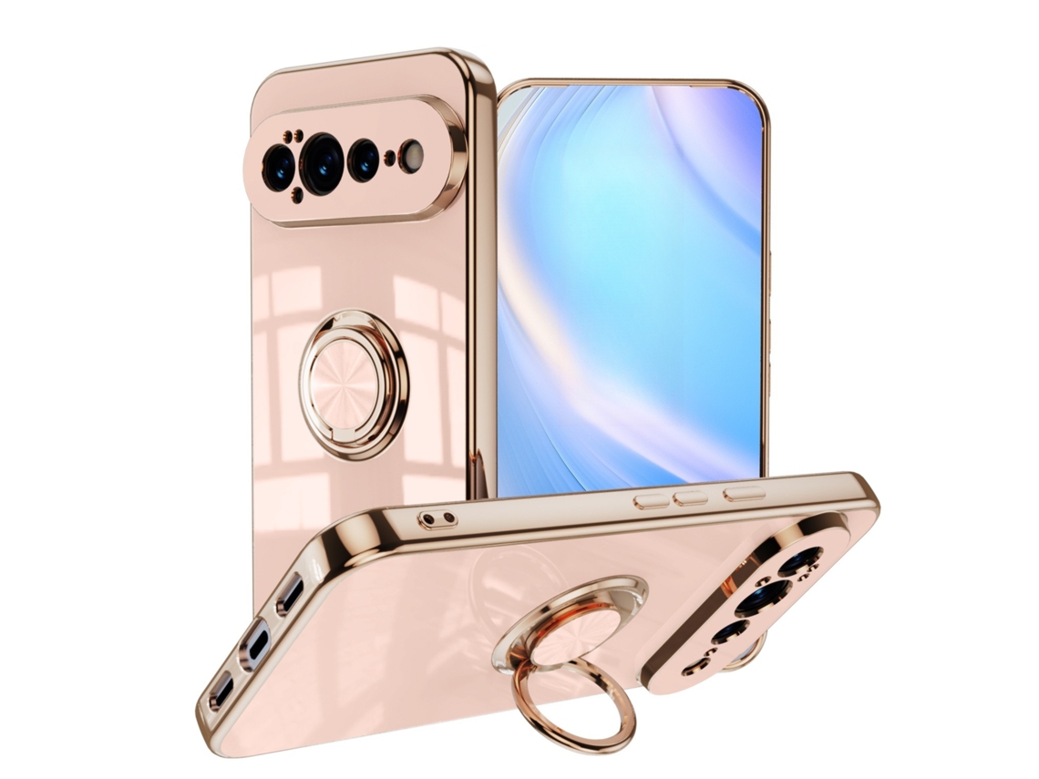 Capa Protetora Com Eletrodeposição Para Google Pixel 11 Pro Xl Com Anel (rosa)