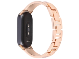 Pulseira De Substituição Para Xiaomi Smart Band 9/8 Com Decoração De Strass, Metal, Ouro Rosa Olysi Shop