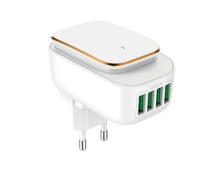 Carregador 4Usb com luz ajustável RUBILEC