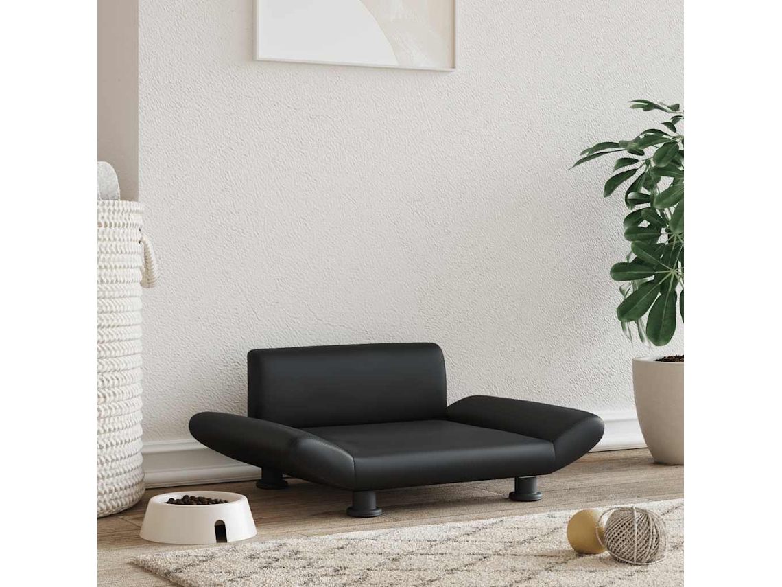 Vidaxl Cama 70x45x28 Cm Couro Artificial Preto