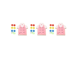 3pcs Brinquedos De Costura Com Botões Madeira Jogo De Passar Fio Habilidade Motora Brinquedo Educativo Pré-escolar
