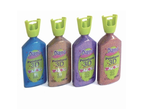 Kit de Glitter DIAM'S 4 Frascos de 100 Ml 3Dg Glitter