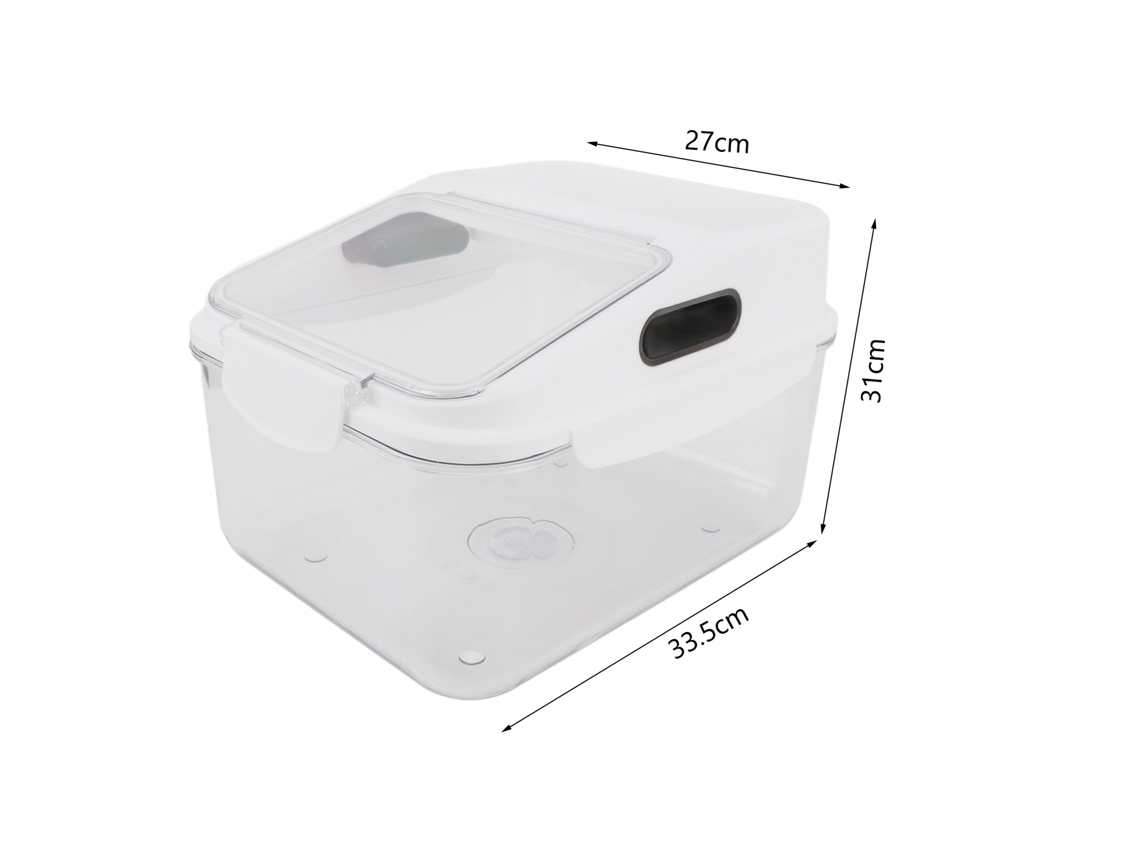 Recipiente Hermético para Arroz Transparente com Capacidade Grande 33lb Balde de Arroz Seguro e Anti umidade S/MARCA