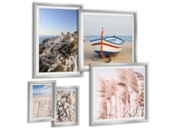 Conjunto De Pinturas Paisagens Praias Edifícios Brancos Espelharte (5 Peças)