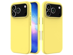 Capa De Silicone Para Iphone 17 Pro - Cor Sólida - Amarelo Limão