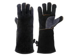 Luvas de Couro Resistentes a Calor Extremo com Costuras de Kevlar para Chaminé Forno Parrilla Soldadura Barbacoa 14 Polegadas
