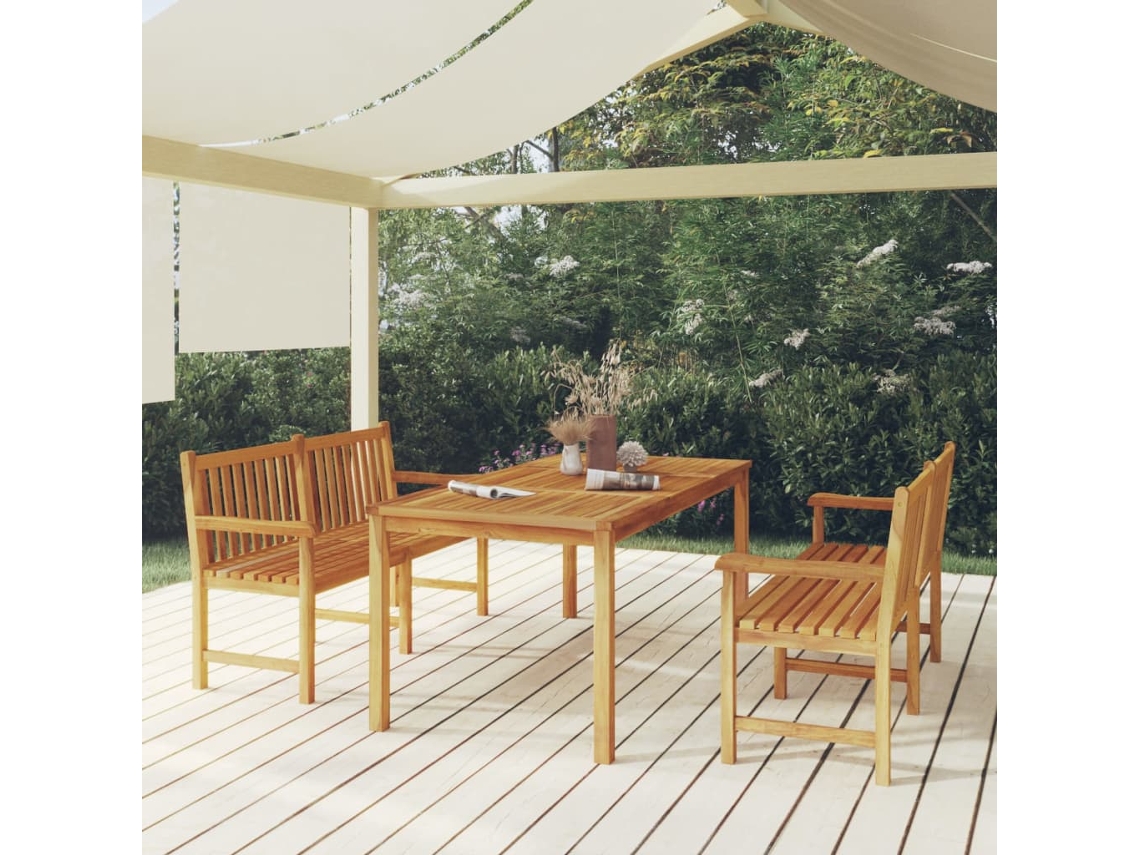 Pcs Conjunto De Jantar Para Jardim Madeira De Teca Maciça Dkd Home Decor