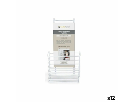 Cesto para Prateleira de Cozinha Confortime Branco 19 x 12 x 36 cm (12 Unidades)