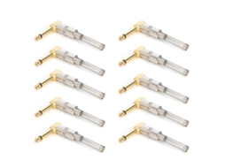 Aetheria conector Macho 6,35mm Mono Curvo 90 Graus para Cabo de Guitarra Elétrica Microfone Diy Solda
